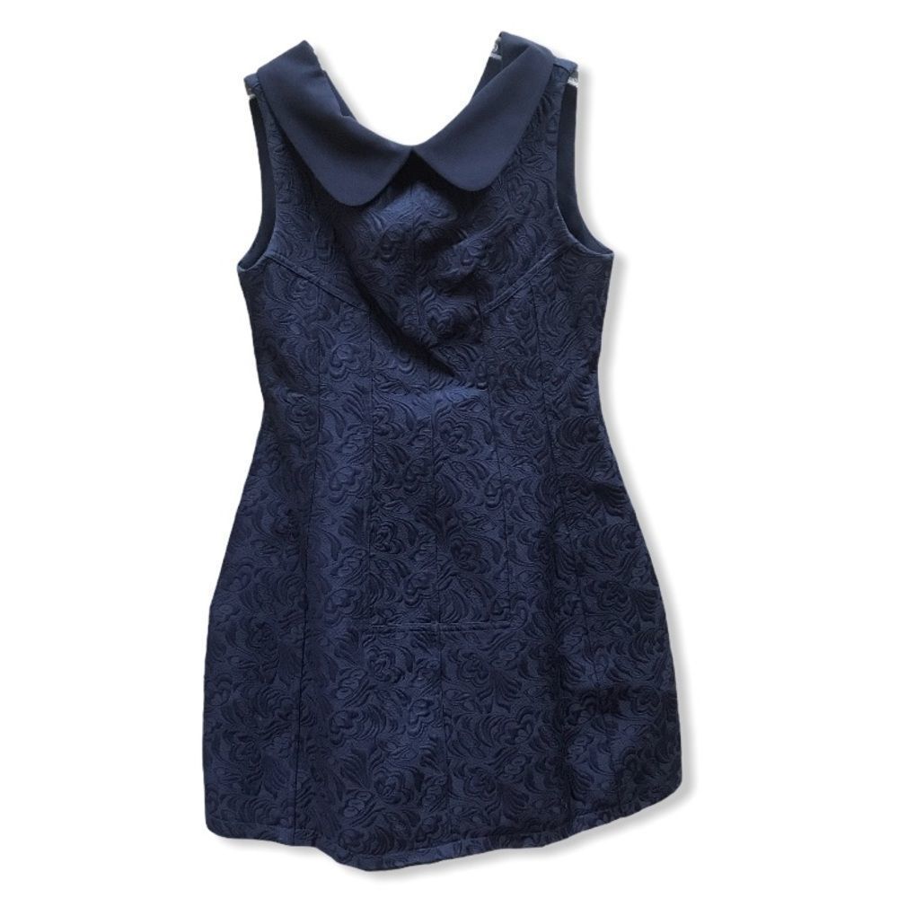 LUNA JACQUARD NAVY BLUE COCKTAIL DRESS S